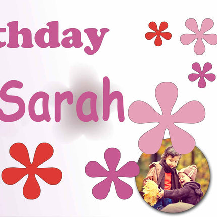 Floral Birthday Party Personalised Photo Banner