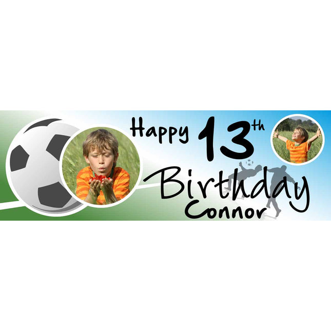 Soccer Day Birthday Party Personalised Photo Banner