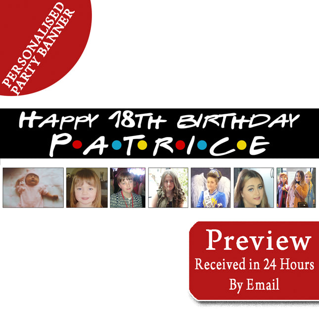 18th Friends Birthday Party Personalised Photo Banner