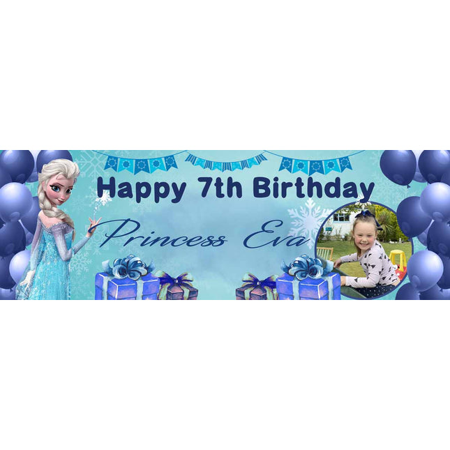 Frozen Birthday Party Personalised Photo Banner