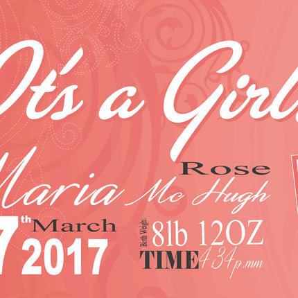 Its A Girl Announcement Personalised Banner