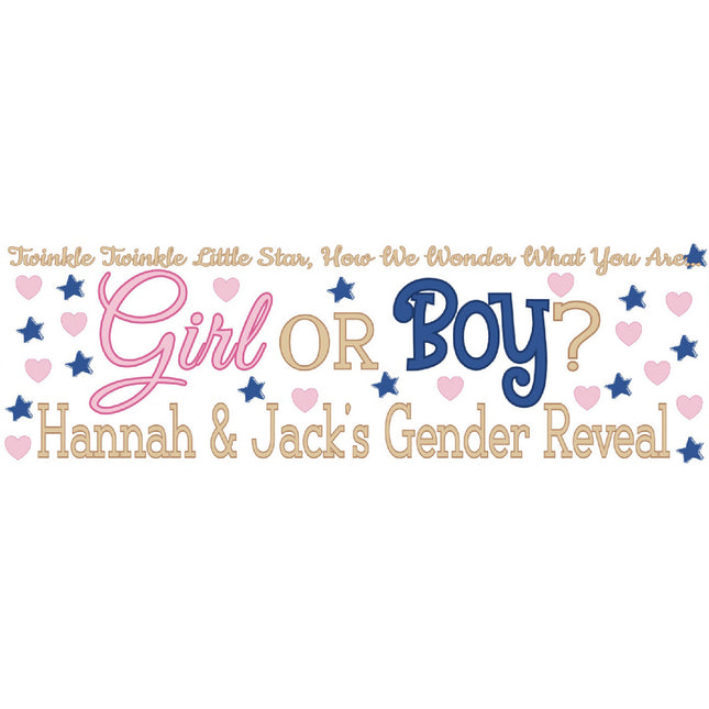 Gender Reveal Personalised Party Banner