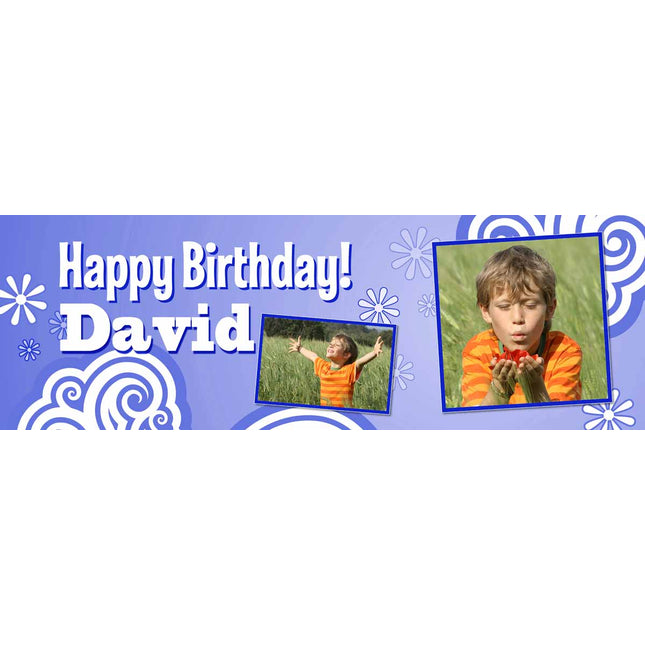 Psychedelic Birthday Party Personalised Photo Banner