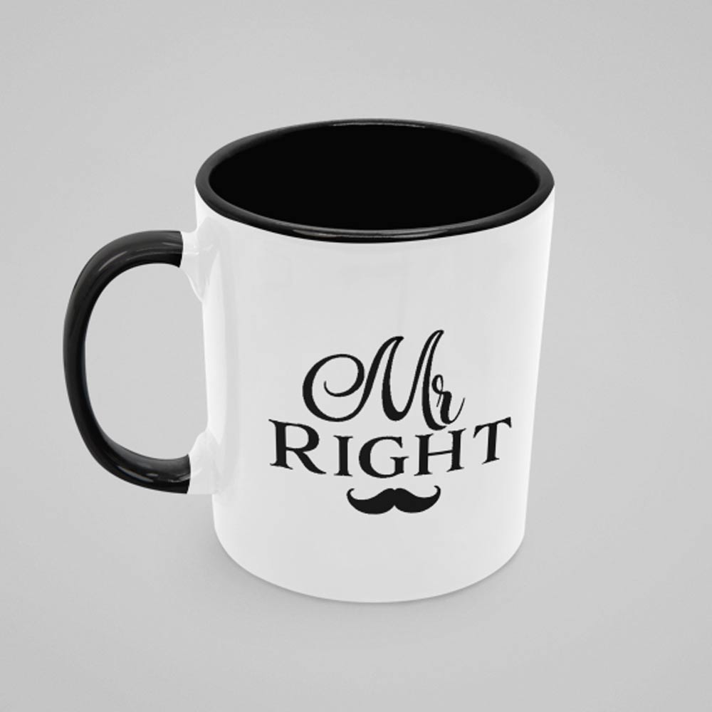 Mr Right & Mrs Always Right Personalised Photo 2 Mug Set