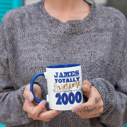 Totally Awesome Blue Birthday Personalised Photo Mug