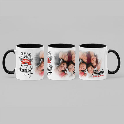 Friends Laugh Together Personalised Photo Mug