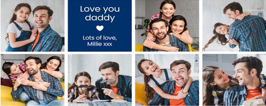 With Love For Daddy Personalised Photo Collage Mug
