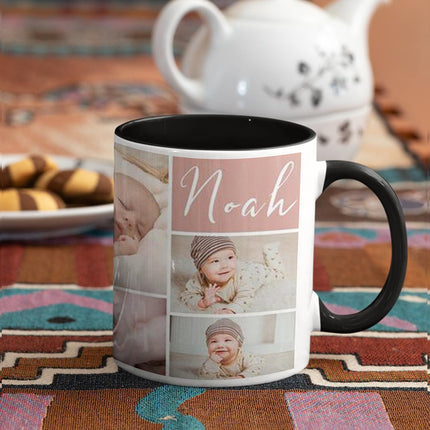 New Baby Personalised Photo Collage Mug