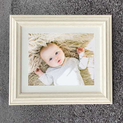 30X25cm (12X10) inch Mounted Atlantic Cream Photo Frame (10X8 Picture Size)
