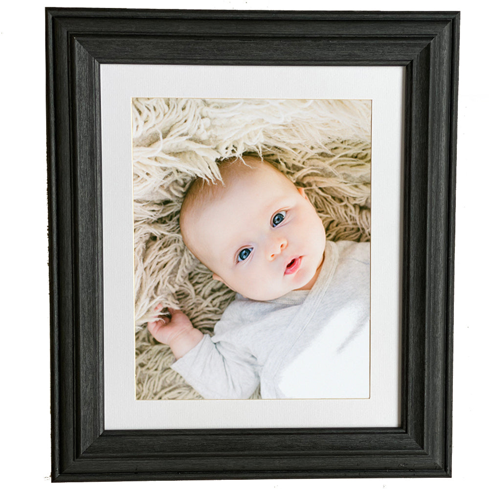 30X25cm (12X10) inch Mounted Atlantic Black Graphite Photo Frame  (10X8 Picture Size)