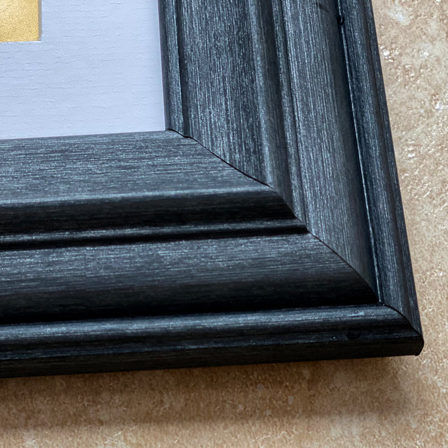 Mounted Atlantic Black Graphite Wooden Photo Frame in Various Sizes