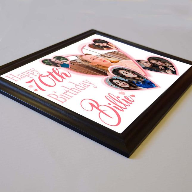 This Is Your Life 70th Birthday Hearts Framed Photo Collage
