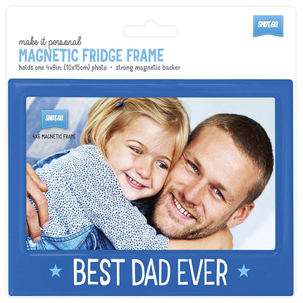 Magnetic Photo Fridge Frame Best Dad Ever 6x4 Blue
