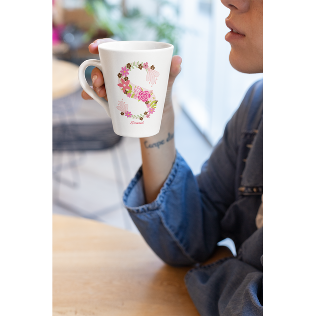 Uma Floral - Personalised Alphabet Latte Mugs