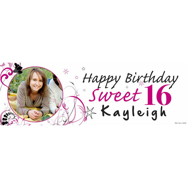 Sweet Sixteen Party Personalised Photo Banner