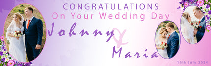 Congratulations Mr & Mrs Personalised Photo Banner